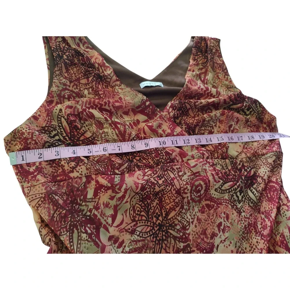 Monroe and‎ Main Maxi Dress Sleeveless Orange Flowing Boho Hippie Womens XL SEE